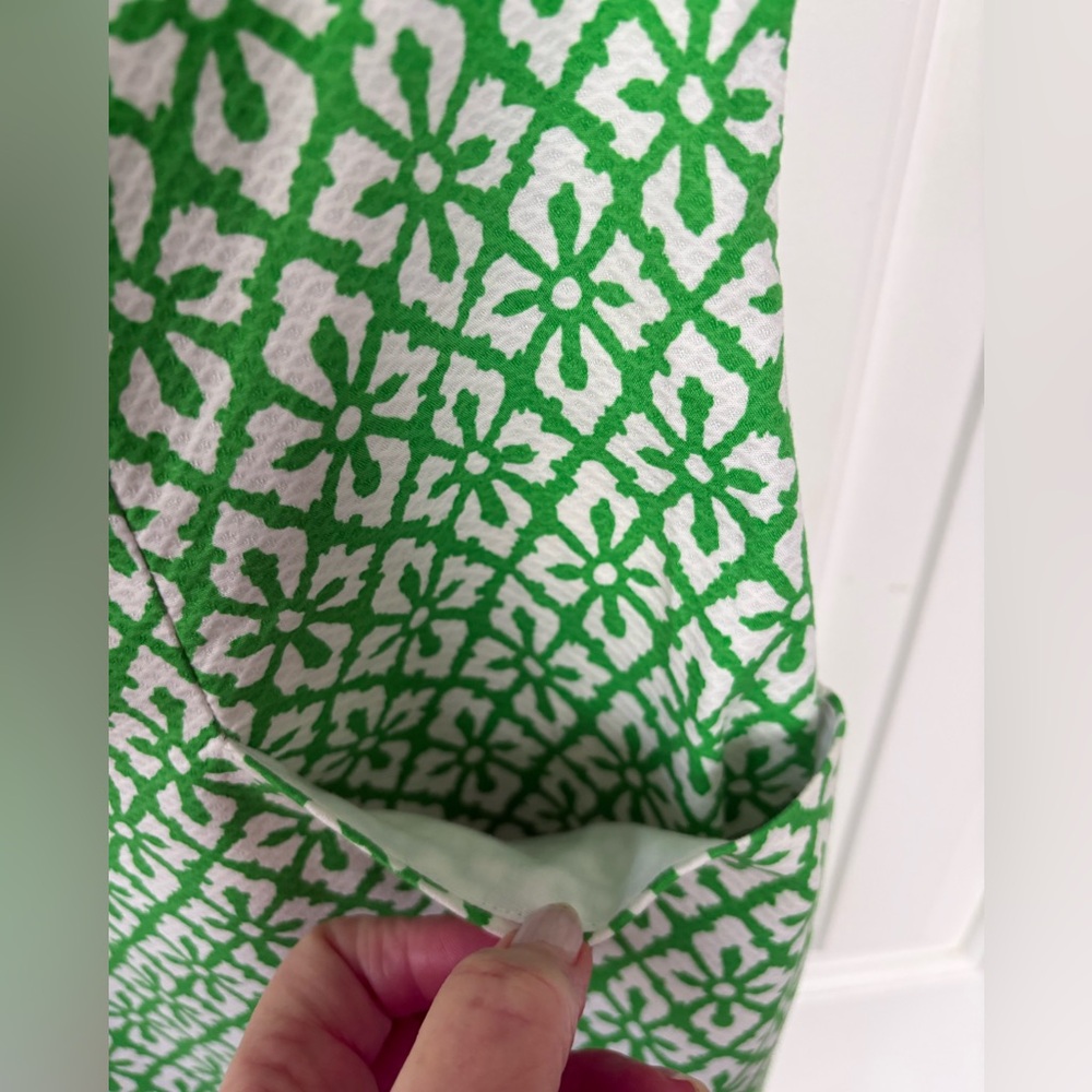 American Living Green & White Geometric Floral Sheath Dress - Size 8 - Picture 3 of 16